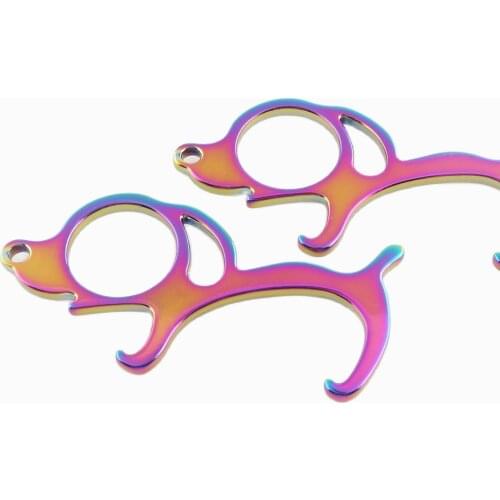 Door Opener Hook Hand Free Button Pusher Bottle Opener Rainbow Opener Handle Antimicrobial Contactless Touchless Tool