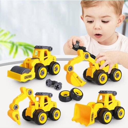 2021 Excellent Engineering Toy Vehicle Model Smooth Edge Detachable Assembly Easily Plastic Construction Vehicles Toy for Kids