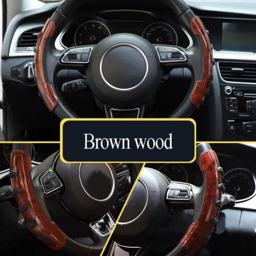 Car Steering Wheel Cover Leather Anti-Skid Wheel Cover Car Steering Gear Booster Cover General Car One-handed Operation Booster
