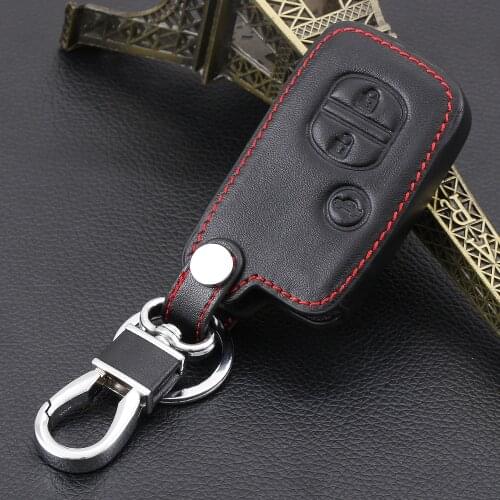 VCiiC Leather Car Key Case Cover For Toyota Land Cruiser Prado 150 Camry Prius Crown For Subaru Foreste Outback XV legacy