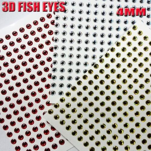 2020 hot 3D fishing lure eyes fly eyes choose three color silver,gold,red size:4MM quantity:350pcs/lot