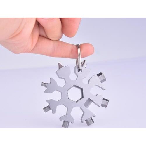 18-in-1 Multi-function Bicycle Bike Repair Tools Outdoor Portable Snowflake Shape Screwdriver Octagon Wrench Available Keychain