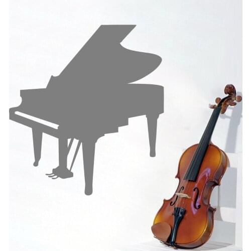 Grand Piano Silhouette Music Wall Sticker Music Lover For Home And Music Shop Decoration A003080
