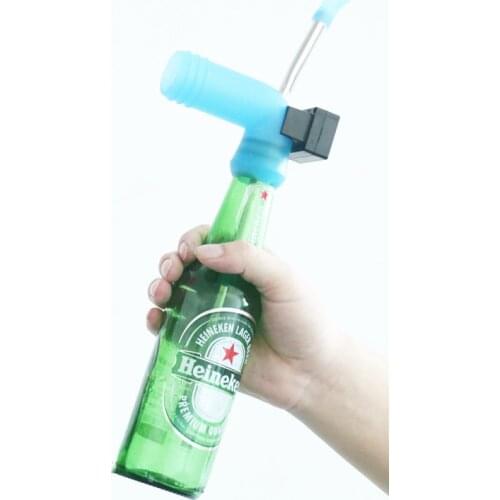 New product double beer snorkel , bottle beer bongs with timer for party