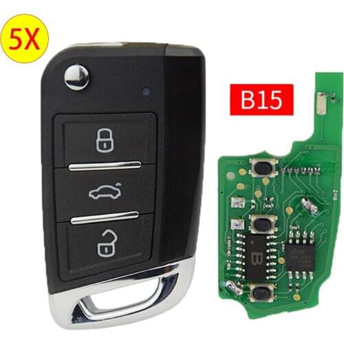 Okeytech 5pc/lot MQB style For VW KD Universal Remote Key B series B15 For Keydiy KD900+ URG200 KD-X2 mini KD Programmer 3 BT