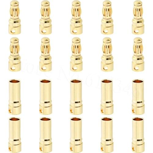 Wholesale 500Sets 3.5mm Gold Bullet Banana Connectors Female Male RC Models ESC Battery Pack Device Electric Motor Cable Wire