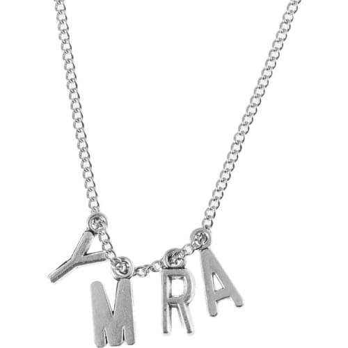 KPOP Letter Necklace Bangtan Boys Fan-name Chain Choker Silver color Necklace Men Women Fashion Jewelry Collier