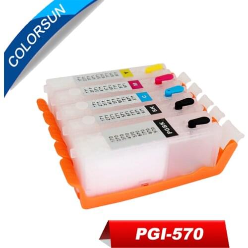 PGI570 CLI571 Refillable ink cartridge For Canon PGI-570 CLI-571 cartridge PGI570XL for Canon PIXMA MG5750 MG5751 MG5752 printer