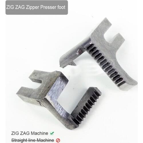 Zipper foot for zigzag walking foot sewing machine