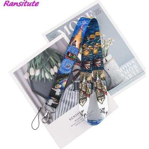 Ransitute R1713 Painter Van Gogh Creative Lanyard Badge ID Lanyards Mobile Phone Rope Key Lanyard Neck Straps Accessories
