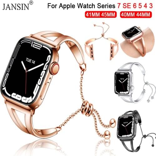 Women Strap For Apple Watch 38mm 42mm Stainless Steel Metal Belt Correas Bracelet For iWatch Band 44mm 40mm Series 3 4 5 6 SE