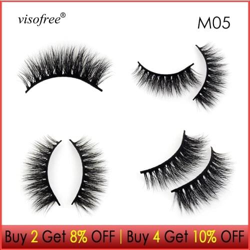 Visofree Eyelashes 3D Mink Lashes Thick lashes Handmade Mink Eyelashes Big Dramatic lashes Natural Long False Eyelashes Beauty