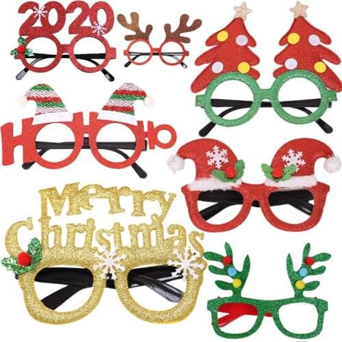 Christmas Decorations 2021 Christmas Glasses Frame Adult Kids Gift Santa Snowman Glasses Christmas Xmas Decor 2022 New Year Noel