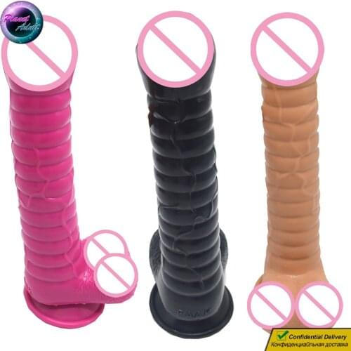 Silicone Phimosis Dildo Penis Earthworm Pattern Female Masturbator Vagina Pussy Massager w/ Suction Cup Sex Toys for Women Gay