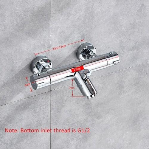 Vidric Vidric Thermostatic Shower Faucets Set Bathroom Thermostatic Mixer Tap Hot And Cold Bathroom Mixer Mixing Valve Bathtub F