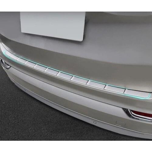 Stainless steel Rear Bumper Protector Sill Trunk Rear guard Tread Plate Trim Car styling For Volvo XC90 2016-2020