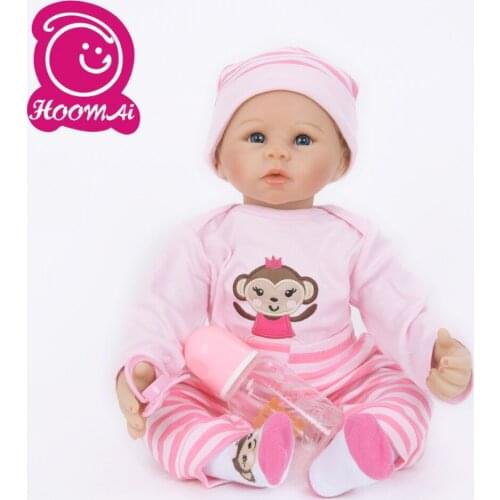 18" Fantasy Bebe Reborn Newborn Baby Dolls 45 CM Soft Silicone Stuffed Collectible Baby Toy Doll For Toddler Christmas Present