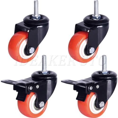 4Pcs 40mm Diameter M8 Thread Furniture Caster Wheels Roller 360 Swivel Trolley Cart Wheels