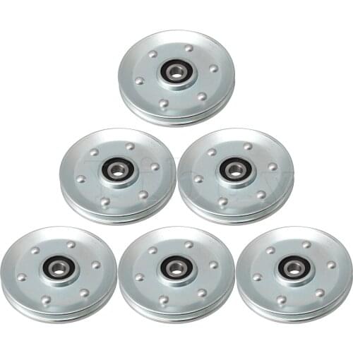 6 x Iron V Type Bearing Cable Pulley for Transmission Equipment 1cm ID