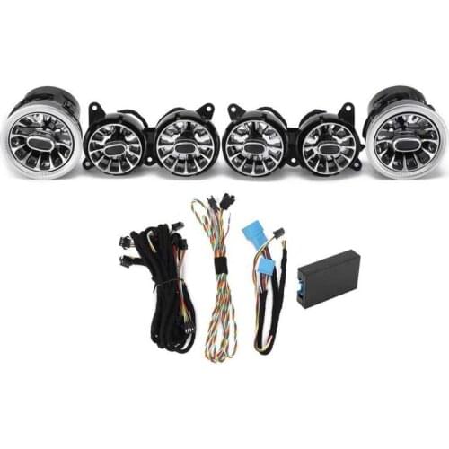 6pcs 64 Color Front LED Turbine Air Vent Ambient Light Kits Replacement for Mercedes-Benz S-Class W222 2018 2019 2020