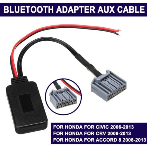 Wireless for bluetooth 4.0 Adapter Audio Receiver Adapter For Honda for Civic 2006-2013 for CRV for Accord 2008-2013 Aux Cable