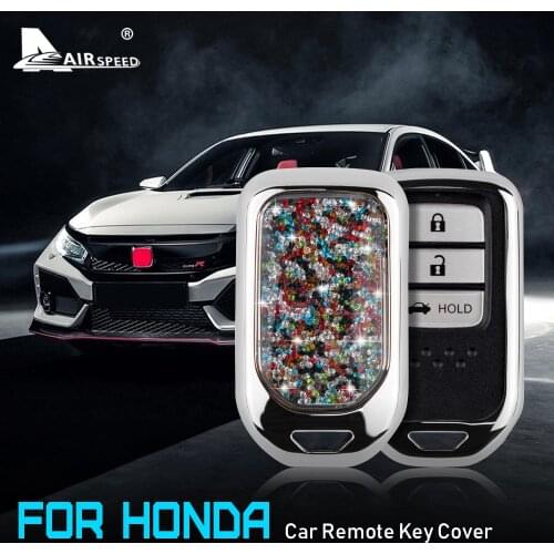 Zinc Alloy Diamond Car Remote Key Case Cover Protector Shell for Honda Civic CRV HRV Accord Crider CR-V HR V Odyssey Accessories