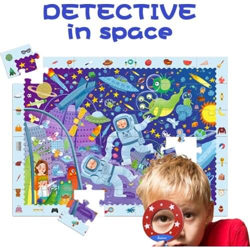 Space Detective Puzzle Toy for Kids 42pcs Large Piece Magic Universe Jigsaw Puzzles Montessori Educational Toys for Children