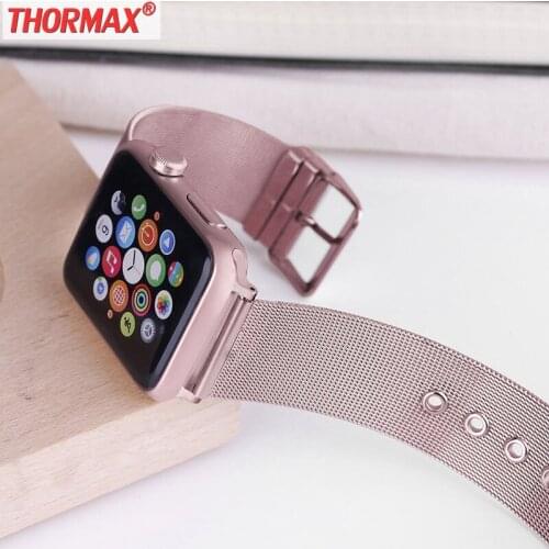 For Apple Watch 5 band Milanese Loop Buckle Golden Rose golden Stainless Steel Band Series 4/3/2 for iwatch 38MM 42MM 40MM 44MM
