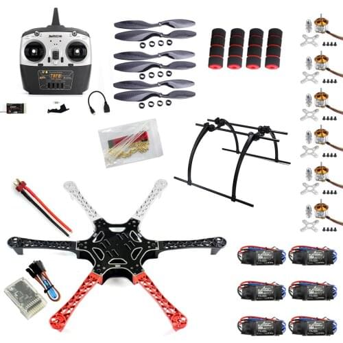 F550 Drone FlameWheel Kit With QQ HY ESC Motor Carbon Fiber Propellers + RadioLink 6CH TX RX+Tall Landing Skid PTZ F05114-X