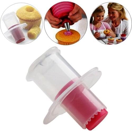 1Pcs Cupcake Corer Tools Muffin Cake Pastry Corer Model Plunger Cutter Decorating Plastic Cake Digging Holes Tool