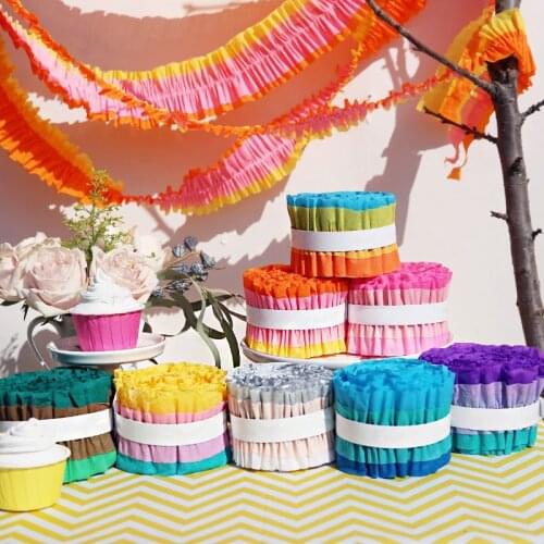 3m Crepe Paper Streamers DIY Paper Garland Bunting Photography Backdrops Wedding Mermaid Birthday Party Baby Shower Decorations