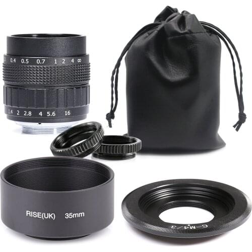 Fujian 50mm f/1.4 APS-C CCTV Lens+adapter ring+2 Macro Ring+lens hood forP anasonic/O lympus Micro4/3 M4/3 Mirroless Camera