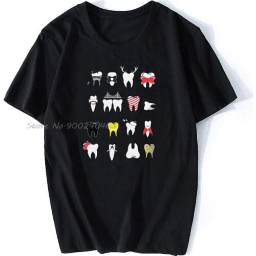 Funny Tooth Dentist T Shirt Men Cotton Fashion Teeth Health Care T-shirt O-neck Short Sleeve Dental Hygienist Tee Clothing Gift