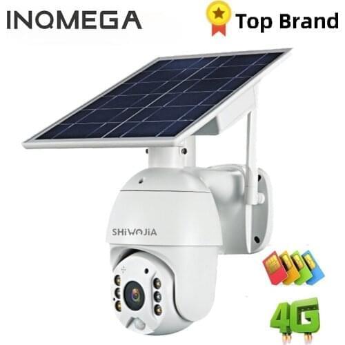 INQMEGA 4G / WI-FI Version 1080P HD Solar Panel Outdoor Surveillance Camera Smart Home Alarm Long Standby for Farm Ranch Forest