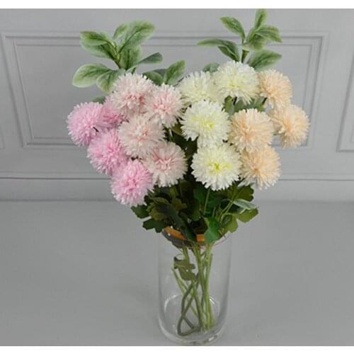 Artificial Flowers Wedding Decorative Ball Chrysanthemum Vases fo Valentines Day Decor Dandelion Bouquets Carnation Fake Plants