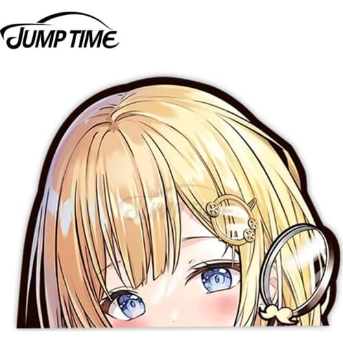 JumpTime 13 x 5.9cm Watson Amelia Anime Peeker Big Head Car Stickers Vinyl Car Wrap Decal Waterproof Suitable For VAN RV Decor