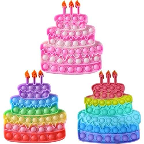 Kawaii Infinity Cube Fidget Toys Cake Pink Push Bubble Autism Special Needs Anti Stress Relief Toy Toy Kids Toys Gifts