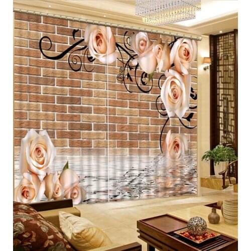 Brick curtains Window Blackout Luxury 3D Curtains set For Bed room Living room Office Hotel Home Wall Decorative Drape tapestry