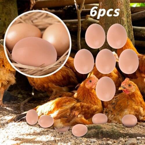 Top Selling 6PCS Mannequin Oeufs Plastic Eggs Help Lay Eggs Durable Faux Egg Oeufs Plastique Cages Accessories Dropshipping