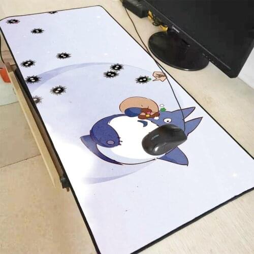 Mairuige Cute Totoro Anime Mouse Pad Large Soft Rubber Locking Edge Gaming Mousepad Cartoon Computer Gamer Keyboard Desk Mat Xxl