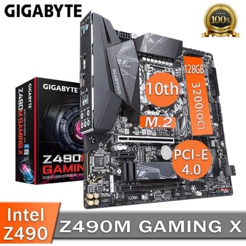 LGA 1200 Gigabyte Z490M GAMING X Motherboard Gaming mATX PCI-E 4.0 DDR4 SATA3.0 128GB Desktop Intel Z490 Placa-Mãe 1200 New