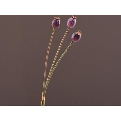 MBF Smaller Poppy Fruit Berry Artificial Flowers Indoor Home Party Decoration Fake Poppies Bunch(1 bunch has 3 pieces