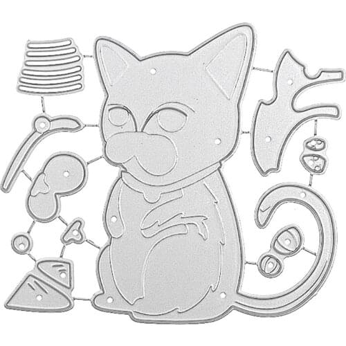 Cute Sitting Cat Carbon Steel Cutting Dies DIY Scrapbooking Photo Album Cards