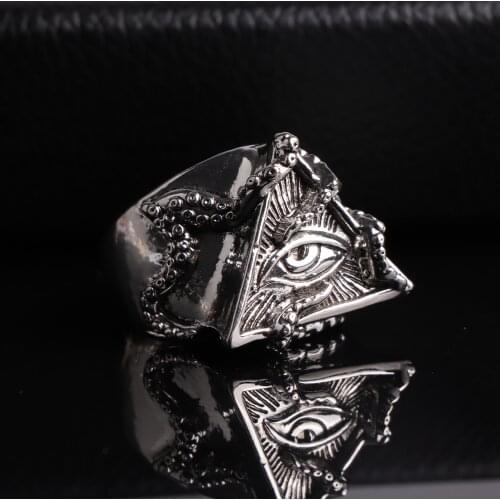 Men Ring Vintage Octopus Triangle Eye Classic Men Fashion Punk Party Ring Accessories Jewelry Party Send Boyfriend Best Gift