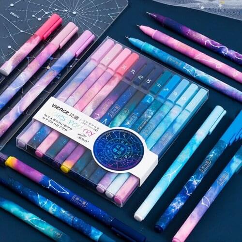 12Pcs/lot Twelve Constellation Gel Pen Set Cute 0.5mm Black Gel Pen Handle for School Office Supplies Stationery Writing tools