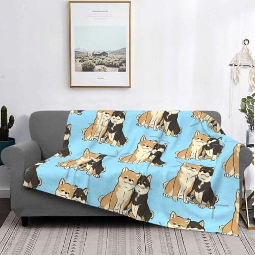 Shiba Inu Puppy Love Throw Blanket Poncho Bedspread Turquoise Blankets For Beds Winter Plaid Anime ChildrenS Prayer Rug