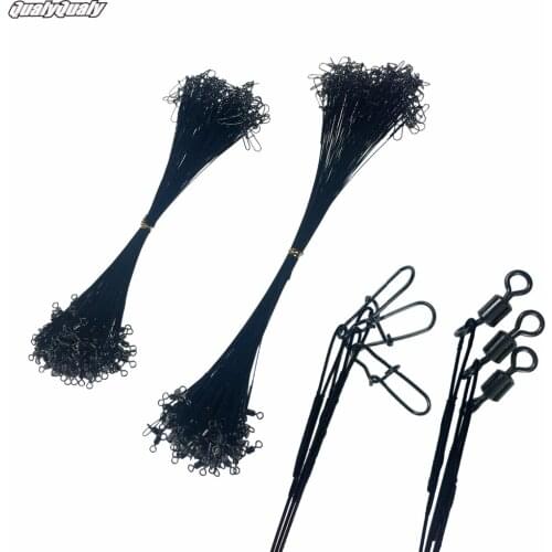 32lb 35lb Fishing Wire Leaders Saltwater 17cm 21cm Rolling Swivel Duo Lock Fishing Accessory Fishing Wire Leaders