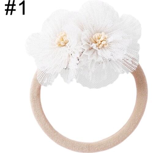 Floral Lace Baby Headbands Cute Flower Soft Nylon Elastic Hair Band Baby Hairband Newborn Toddler Hair Accessories