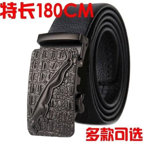 Mens Lengthened Leopard Belt Comfort Click Belt Large Size Fat Man Durable Extra Long Belt Men