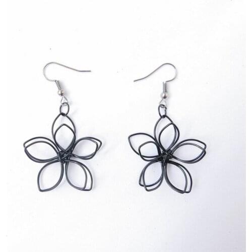 New Punk Black Double Layers Flower Drop Earrings Cute Girls Dangle Earings Women Gothic Female Jewelry Party Gift